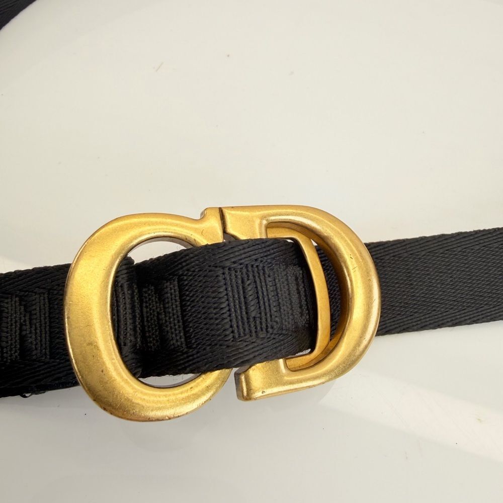 Christian Dior Black Nylon Saddle CD Belt Jacquard - Picture 4 of 10